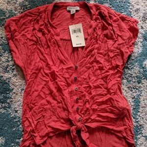 Lucky Brand Orange Tie Top